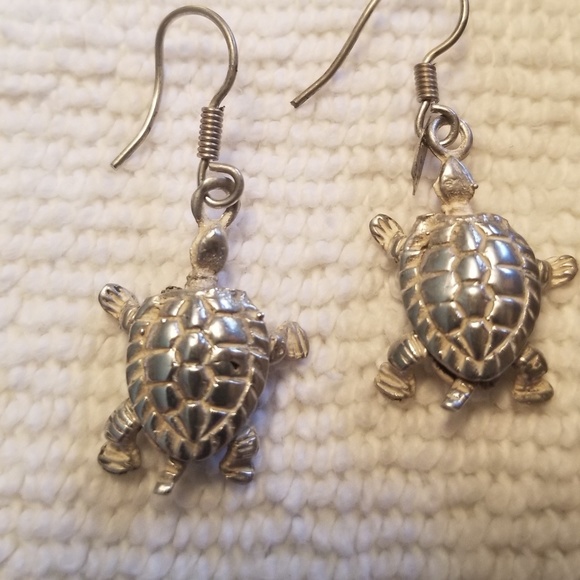 Vintage, and rare sterling silver turtle earrings - Picture 3 of 5